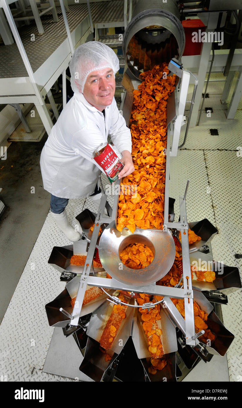 Bauer Alex Albone, ein erfolgreiches Geschäft Piper Chips, so dass posh Chips geschaffen hat Stockfoto