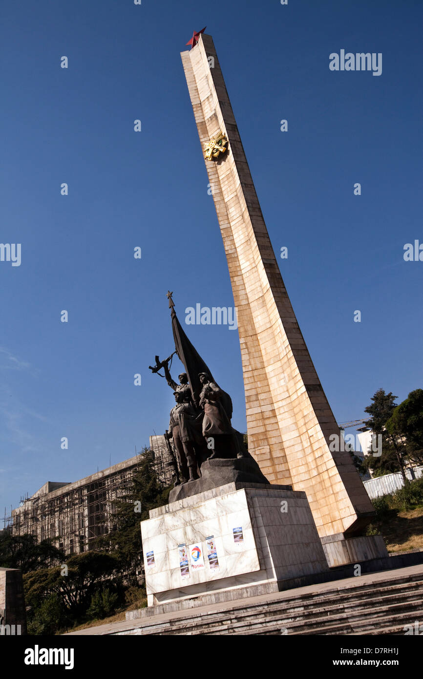 Die Derg-Denkmal in Addis Abeba, Ethiopia.The Derg wurden das kommunistische Regime, das Äthiopien zwischen 1974 bis 1987 regierte Stockfoto