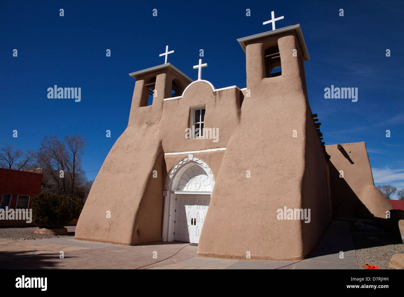 St. Francis de Assisi Church in Rancho de Taos, südlich von Taos, New Mexiko. Stockfoto