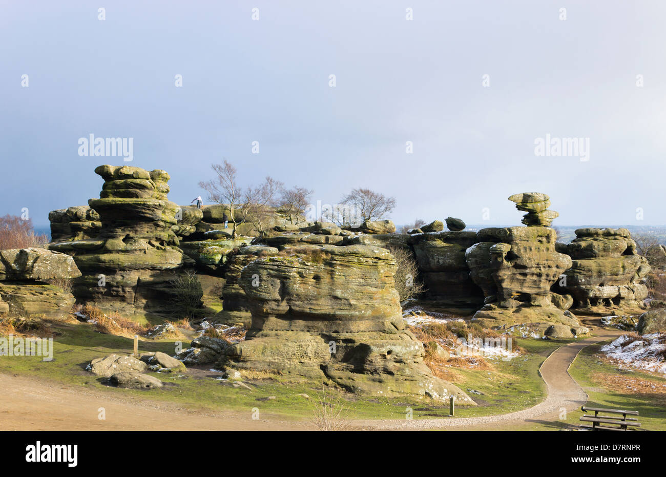 Brimham Moor, North Yorkshire, England. Brimham Rocks. Stockfoto