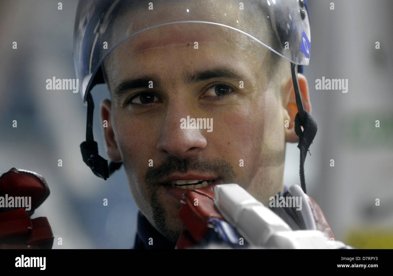 IIHF WM, Eishockey, Gruppe A, 12. Mai 2013, Stockholm, Schweden. Montreal Canadiens Zentrum Tomas Plekanec (CZE) Züge vor dem Spiel gegen Norwegen.  (CTK Foto/Vit Simanek) Stockfoto