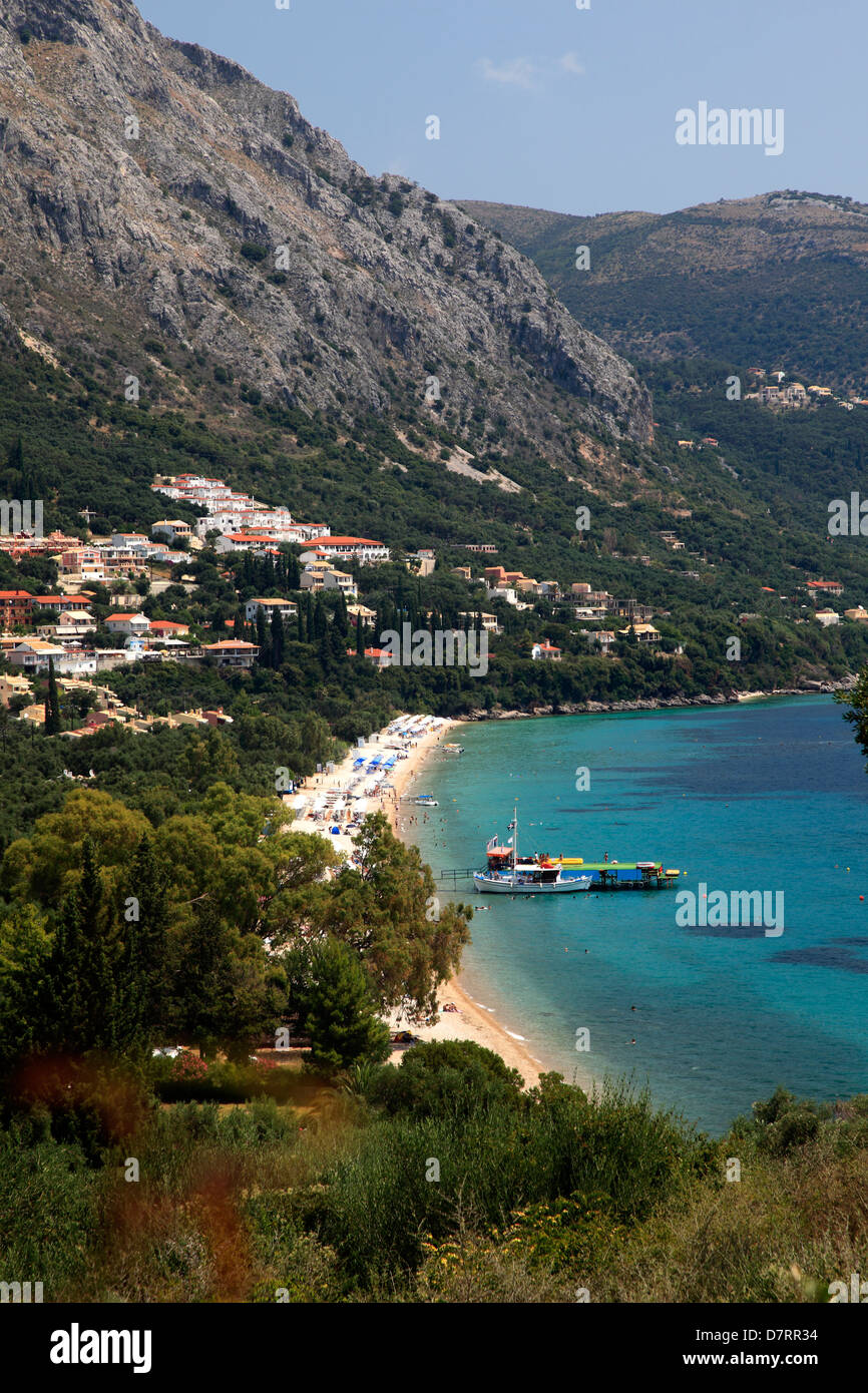 Ansicht von Barbati Resort, Korfu, Griechenland, Europa Stockfoto