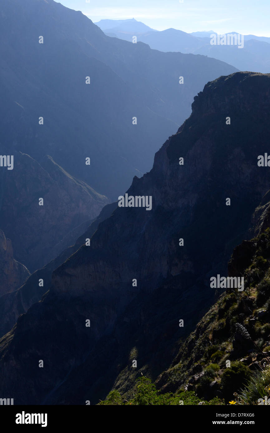 Der Colca Canyon in der Nähe von Chivay im Süden Perus. Stockfoto
