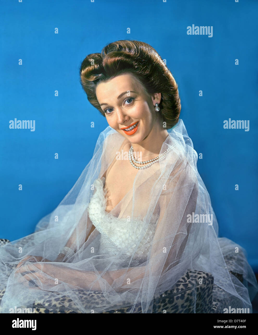 CAROLE LANDIS (19191948) U.S. Schauspielerin ca. 1944 Stockfotografie