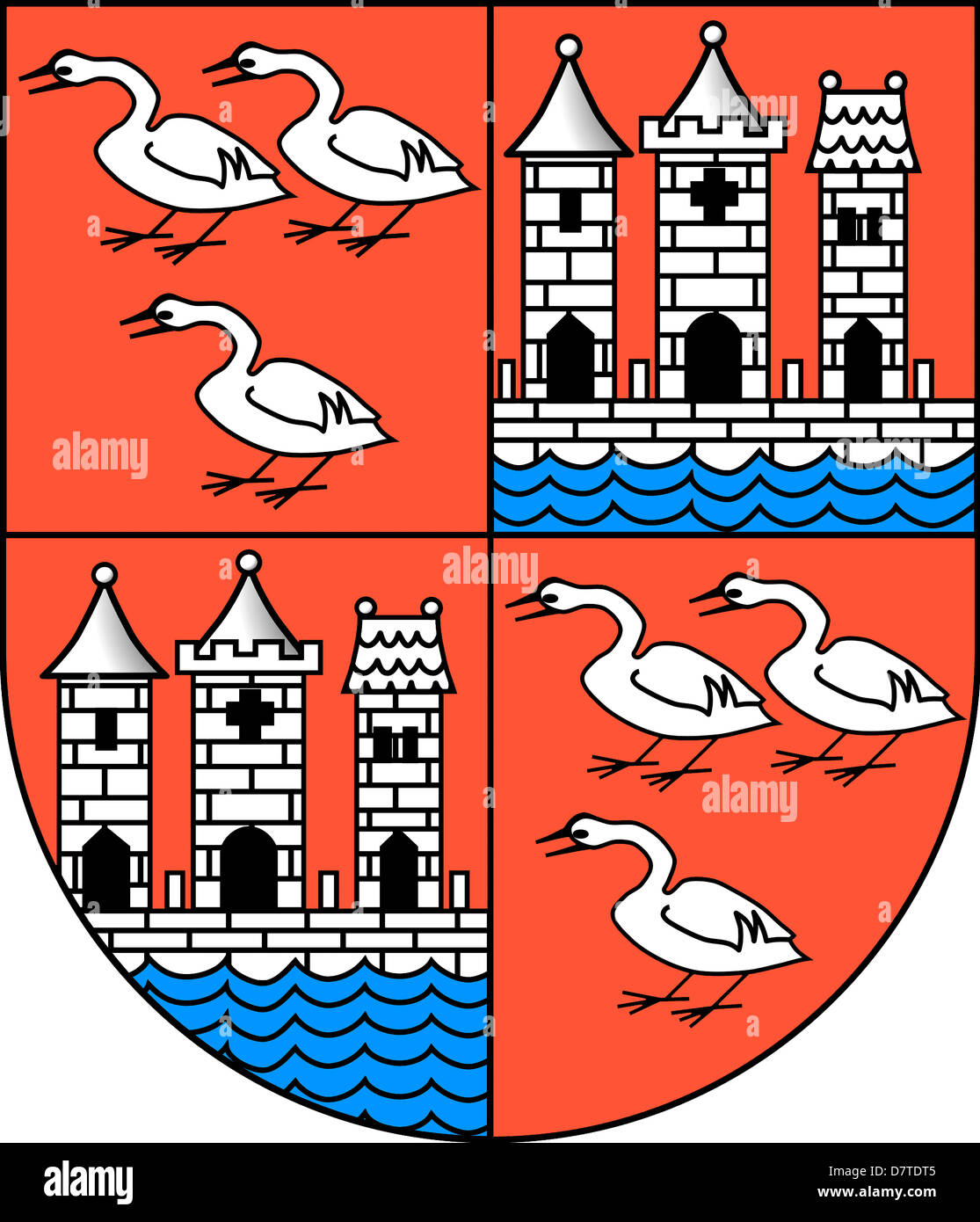 Wappen der deutschen Stadt Zwickau in Sachsen. Stockfoto