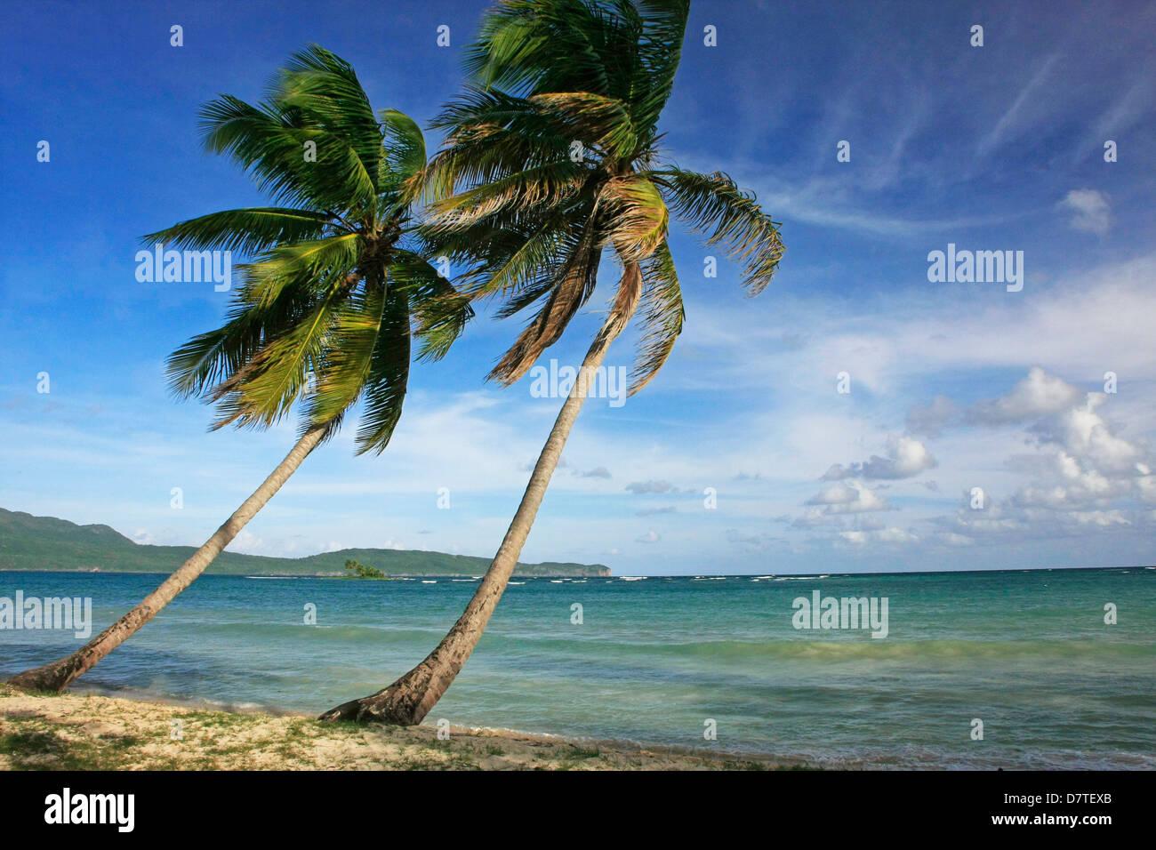 Strand von Las Galeras, Halbinsel Samana, Dominikanische Republik Stockfoto