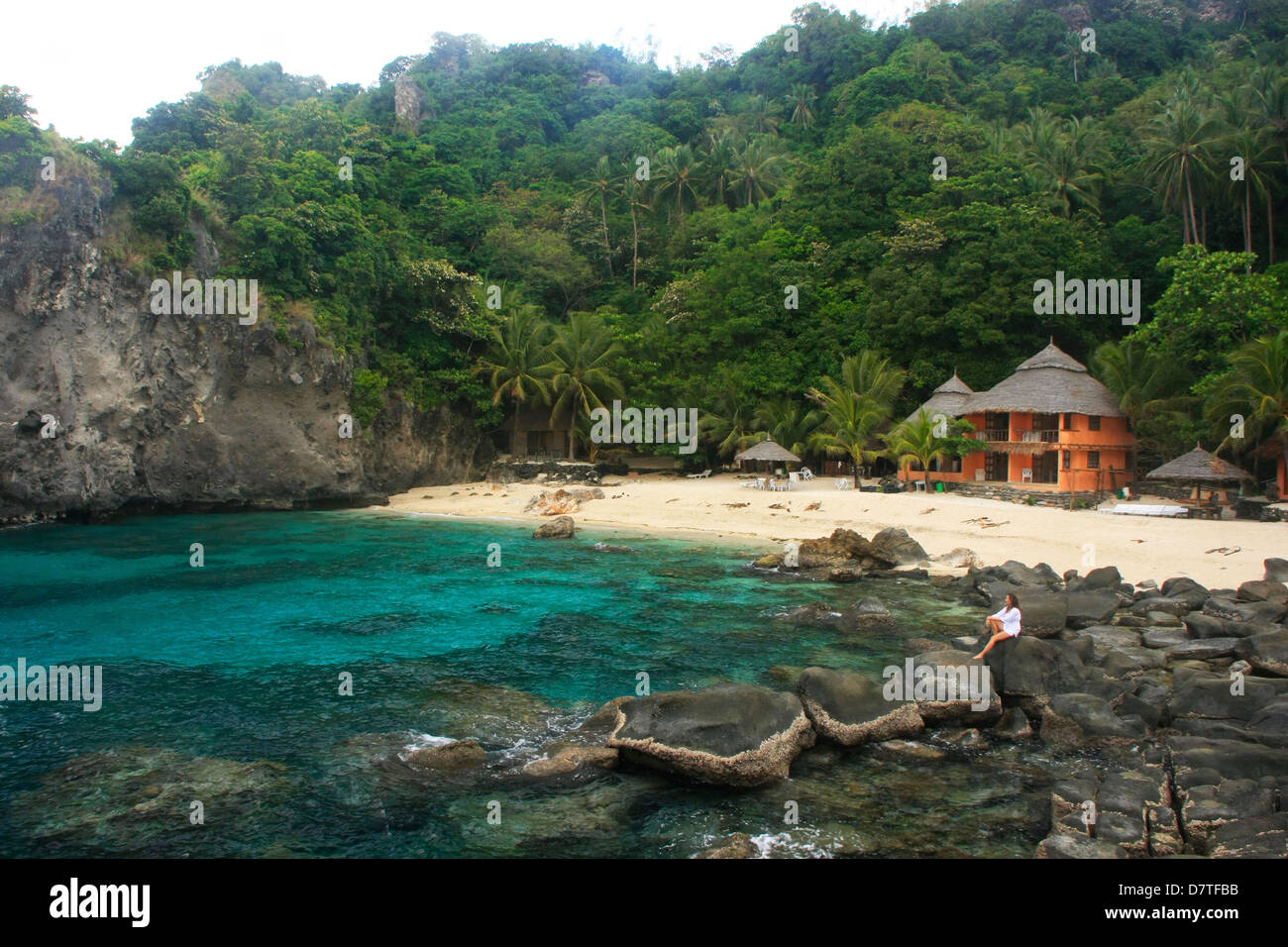 Lagune von Apo Island, Philippinen, Südostasien Stockfoto