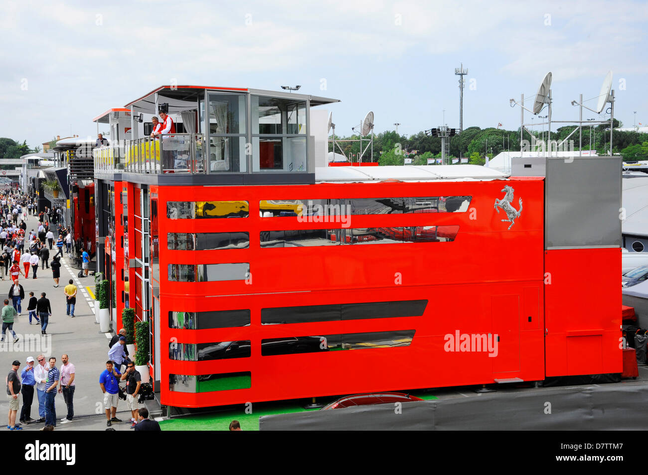 Montmelo, Spanien. 12. Mai 2013. Ferrari Gastfreundschaft Wohnmobil während der Formel 1 Grand Prix von Spanien auf dem Circuit de Catalunya Rennen verfolgen in Montmelo in der Nähe von Barcelona, SpainCredit: Kolvenbach/Alamy Live News Stockfoto