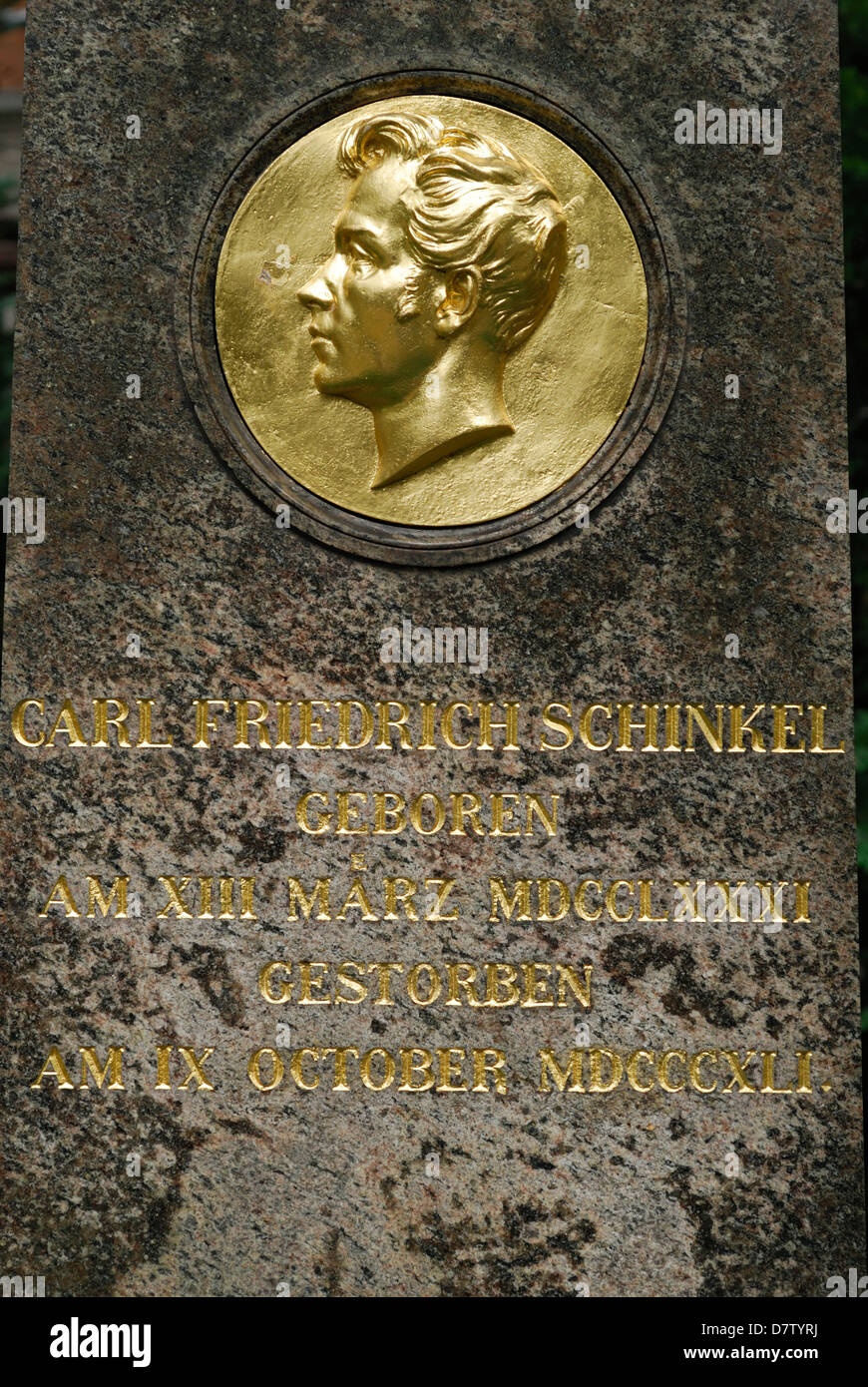 Grab von Carl Friedrich Schinkel in Dorotheenstadt Friedhof Berlin Deutschland. Stockfoto