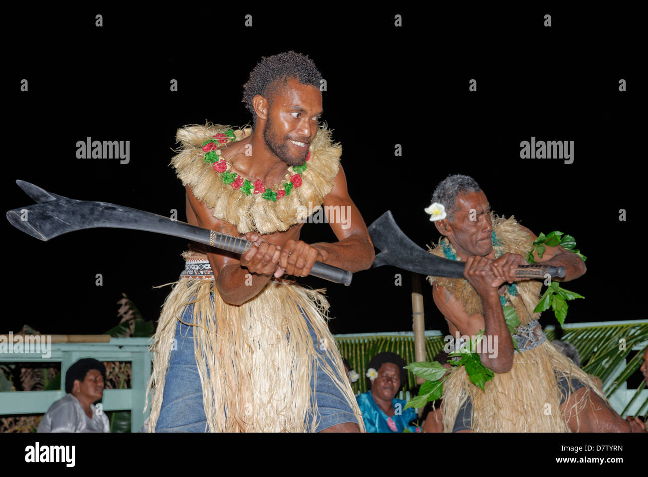 Kava-Zeremonie, Wayaseva Insel Yasawa Inselgruppe, Fidschi Inseln im Südpazifik Stockfoto