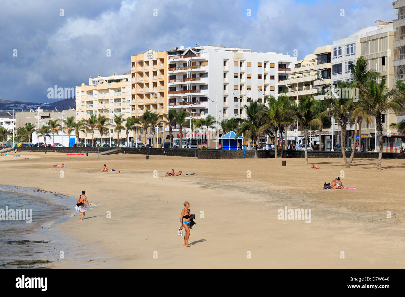 Reducto Strand, Arrecife, Lanzarote Insel, Kanaren, Spanien, Atlantik Stockfoto