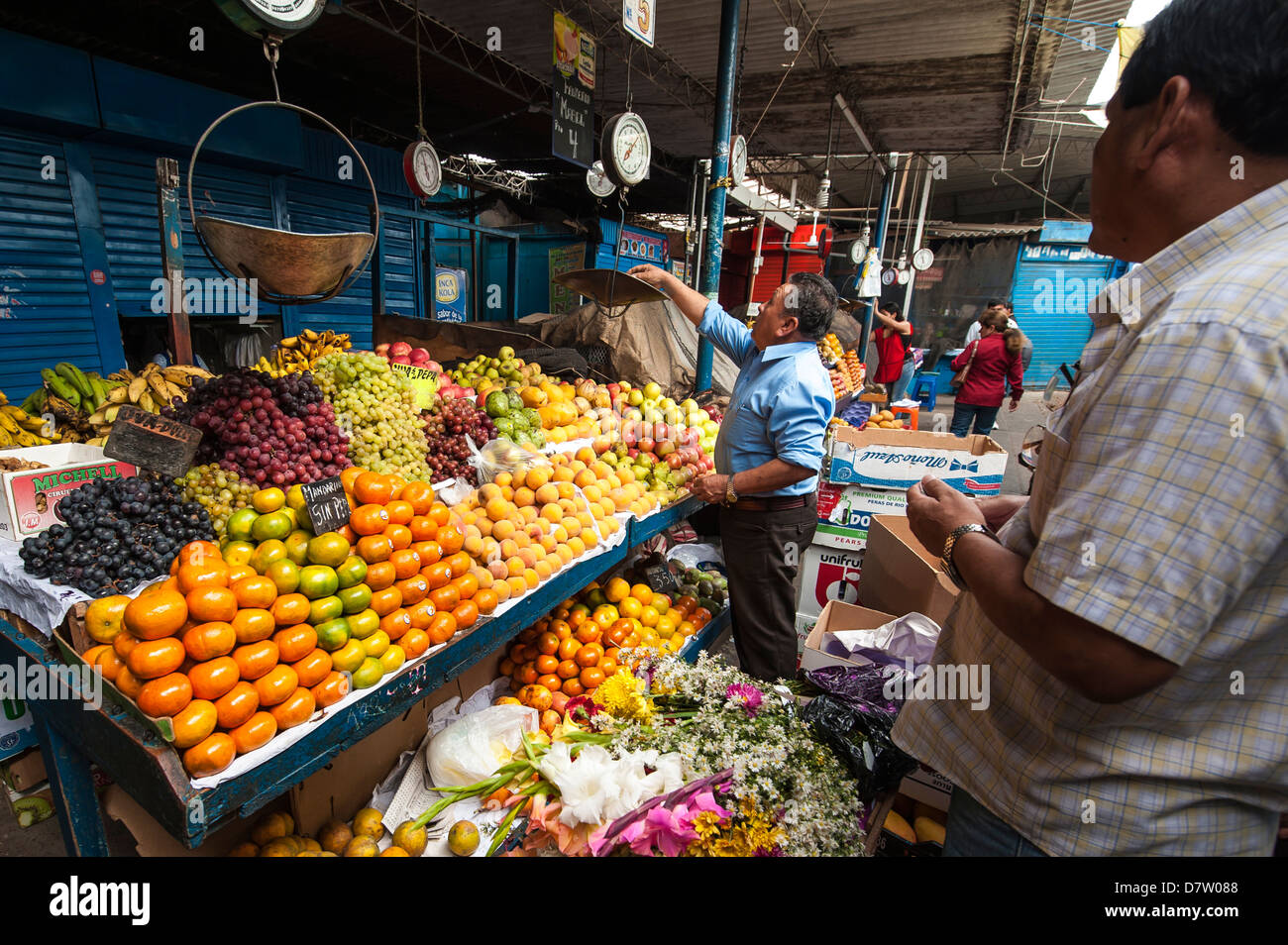 Zentralmarkt in Chiclayo, Peru, Südamerika Stockfoto