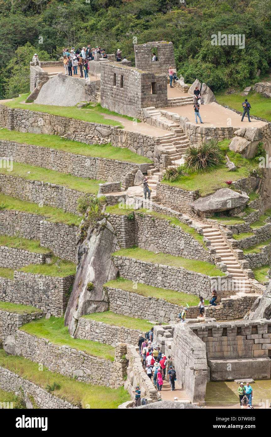 Machu Picchu, UNESCO-Weltkulturerbe, Aguas Calientes, Peru, Südamerika Stockfoto