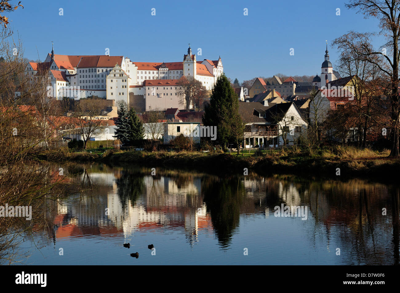 Schloss Und Stadt Colditz, Sachsen, Deutschland Stockfoto