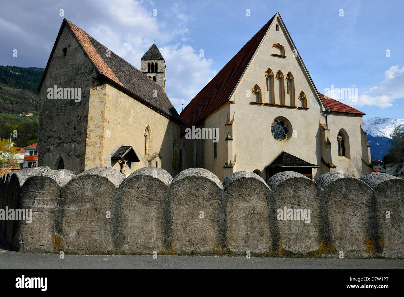 Italien, Südtirol, Vinschgau, Pfarrkirche St. Katharina in Schluderns Stockfoto