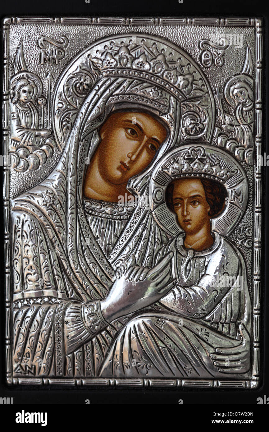 Orthodoxe Bild mit Madonna und Jesus Stockfoto
