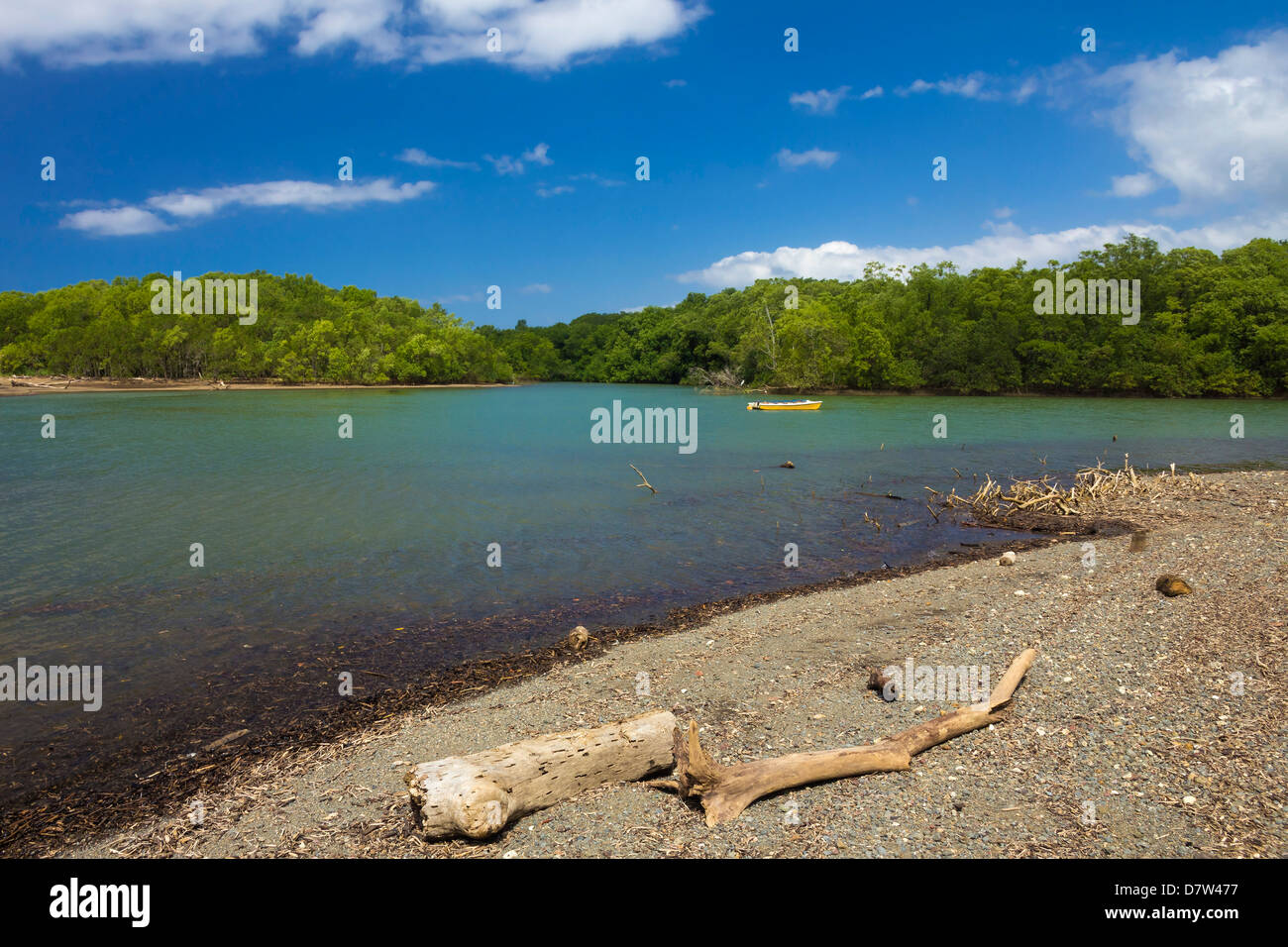 Blick über Nosara Mündung gegenüber biologischen Reservat, Nosara, Nicoya Halbinsel, Provinz Guanacaste, Costa Rica Stockfoto