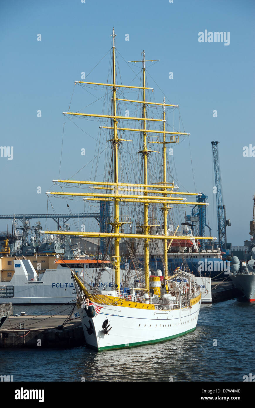 Die rumänische Marine Training Schiff Mircea Liegeplatz im Hafen von Constanta Stockfoto