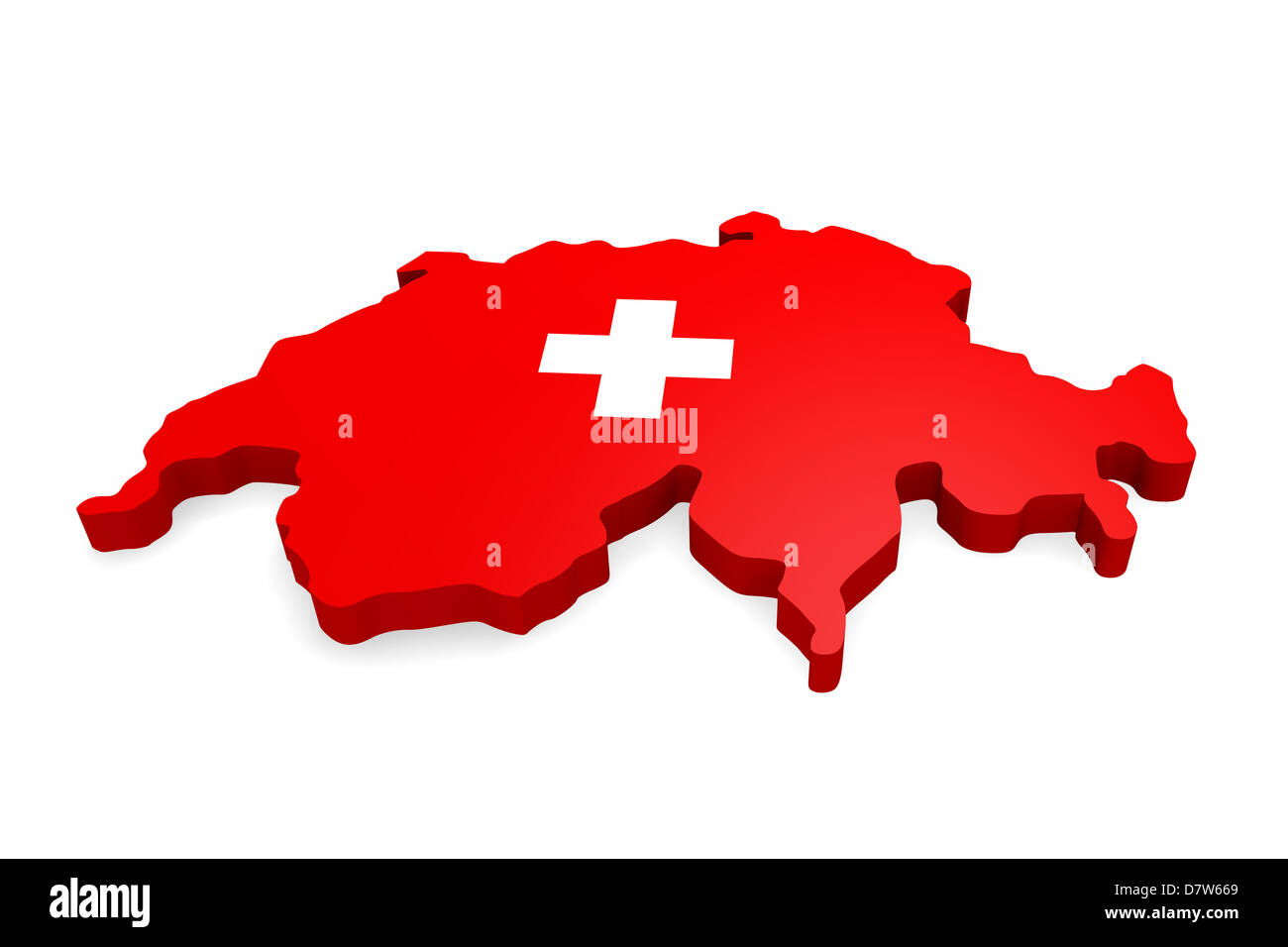 3D Karte der Schweiz Stockfoto