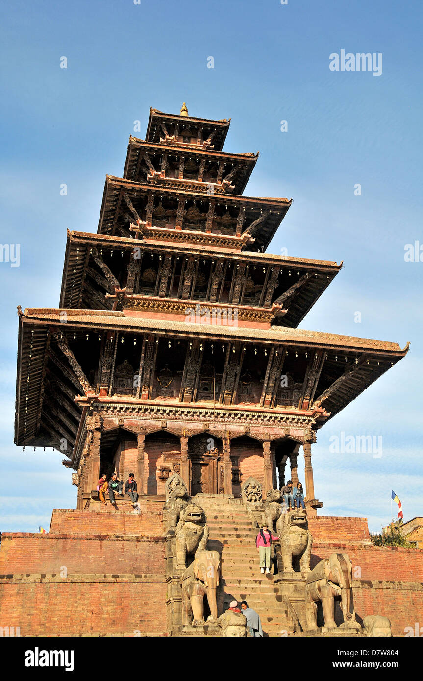 fünf Dächer Tempel Bhaktapur Nepal Stockfoto