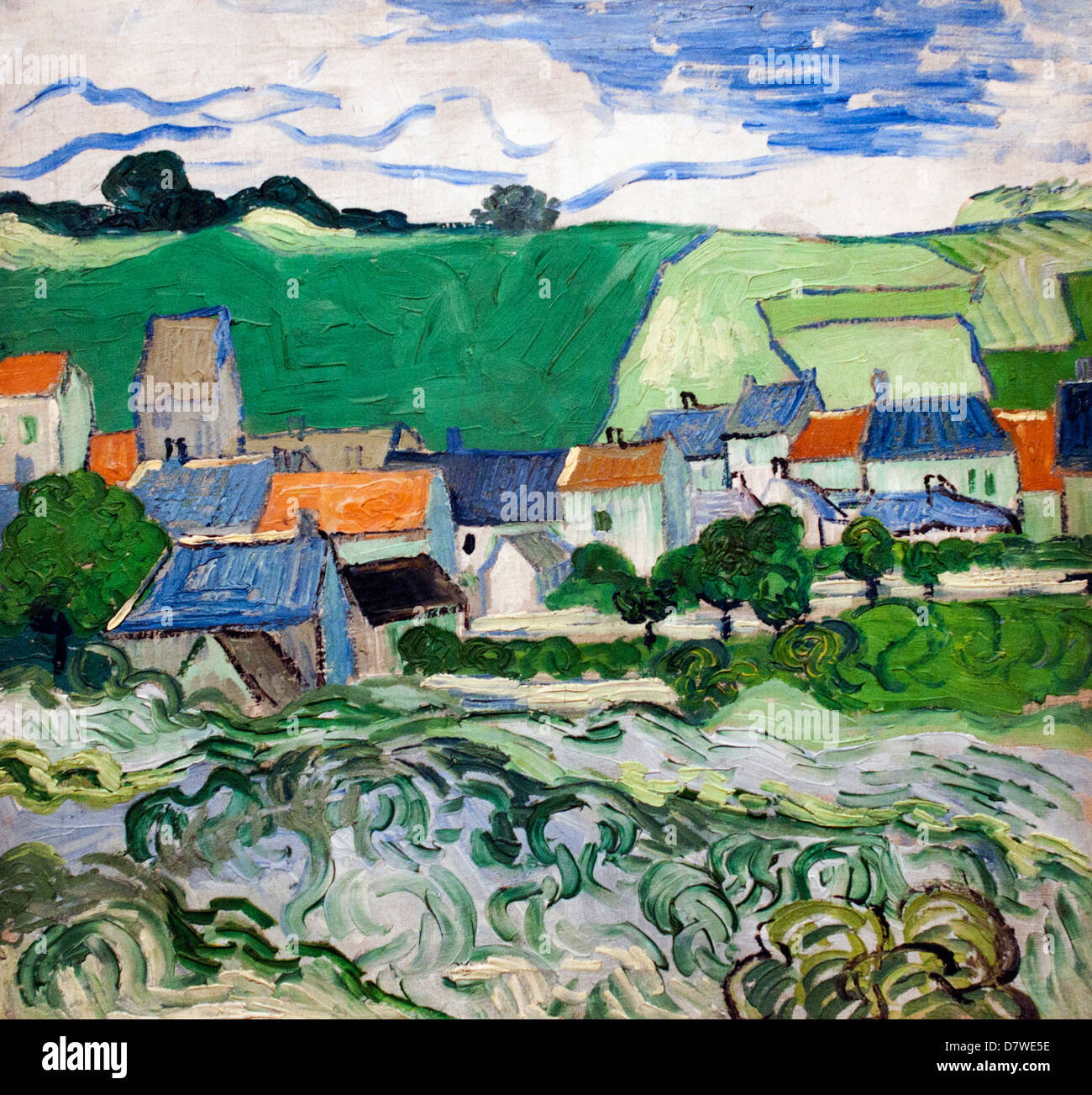 Blick auf Auvers 1890 Vincent Van Gogh 1853-1890 holländischen Niederlanden Post-Impressionismus Stockfoto