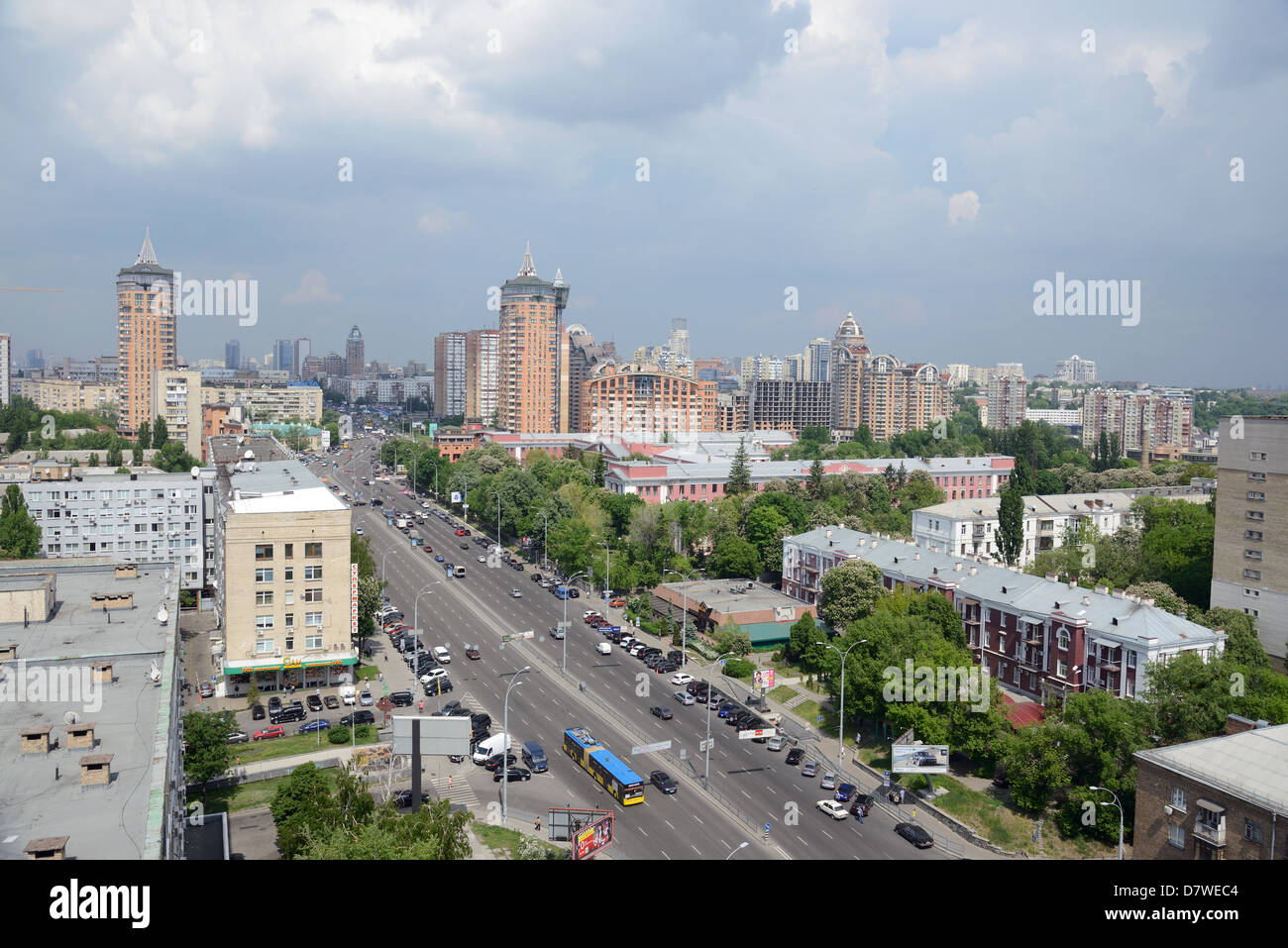 Stadt Kiew, Luftaufnahme des Höhlenkloster Stockfoto