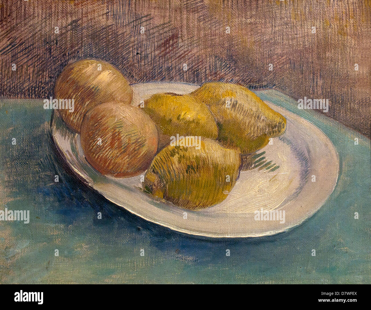 Stillleben mit Zitronen auf einer Platte 1887 Vincent Van Gogh 1853-1890 holländischen Niederlanden Post-Impressionismus Stockfoto