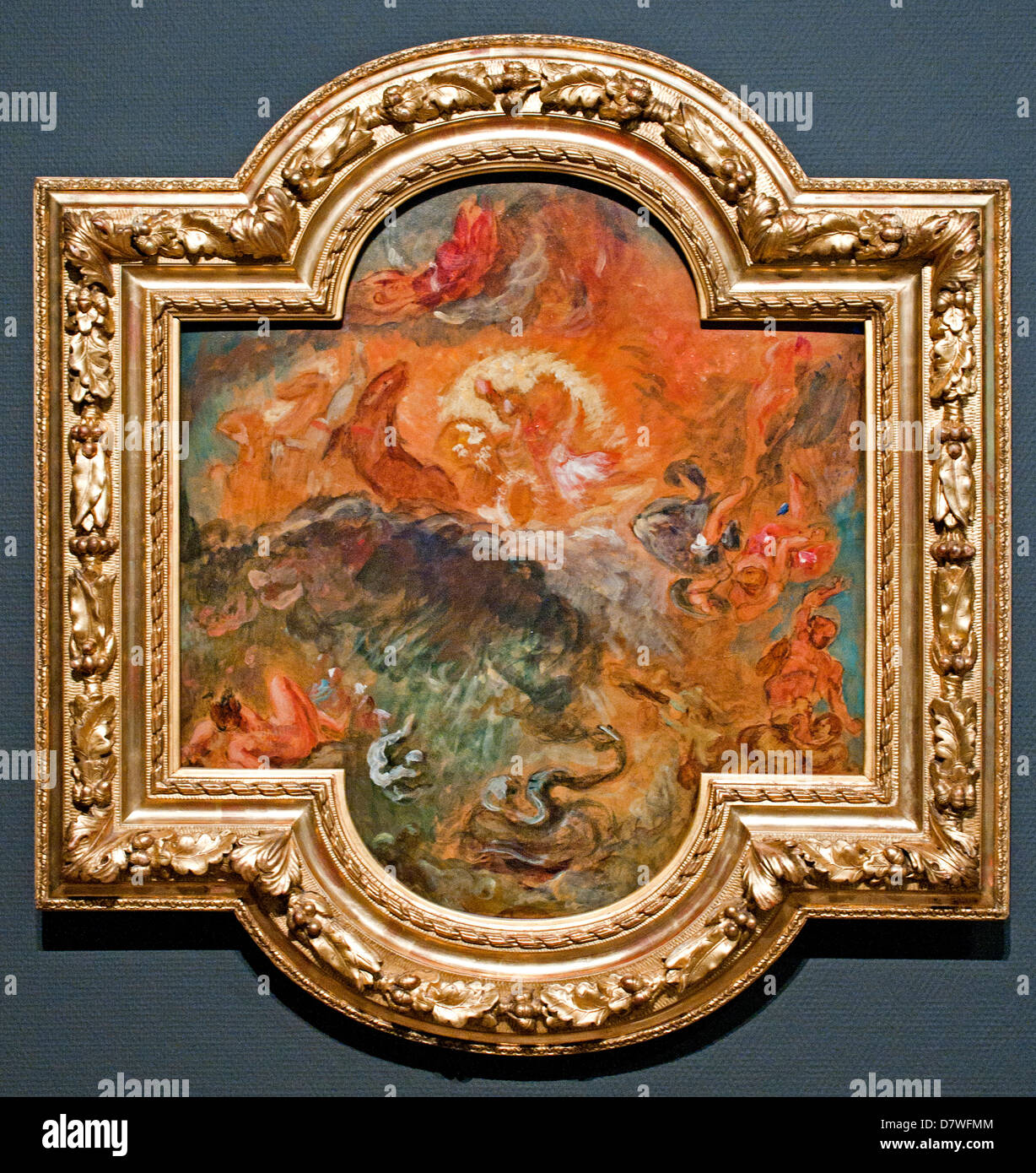 Apollo tötet Python 1850 Eugene Delacroix 1798-1863 Frankreich Französisch Stockfoto