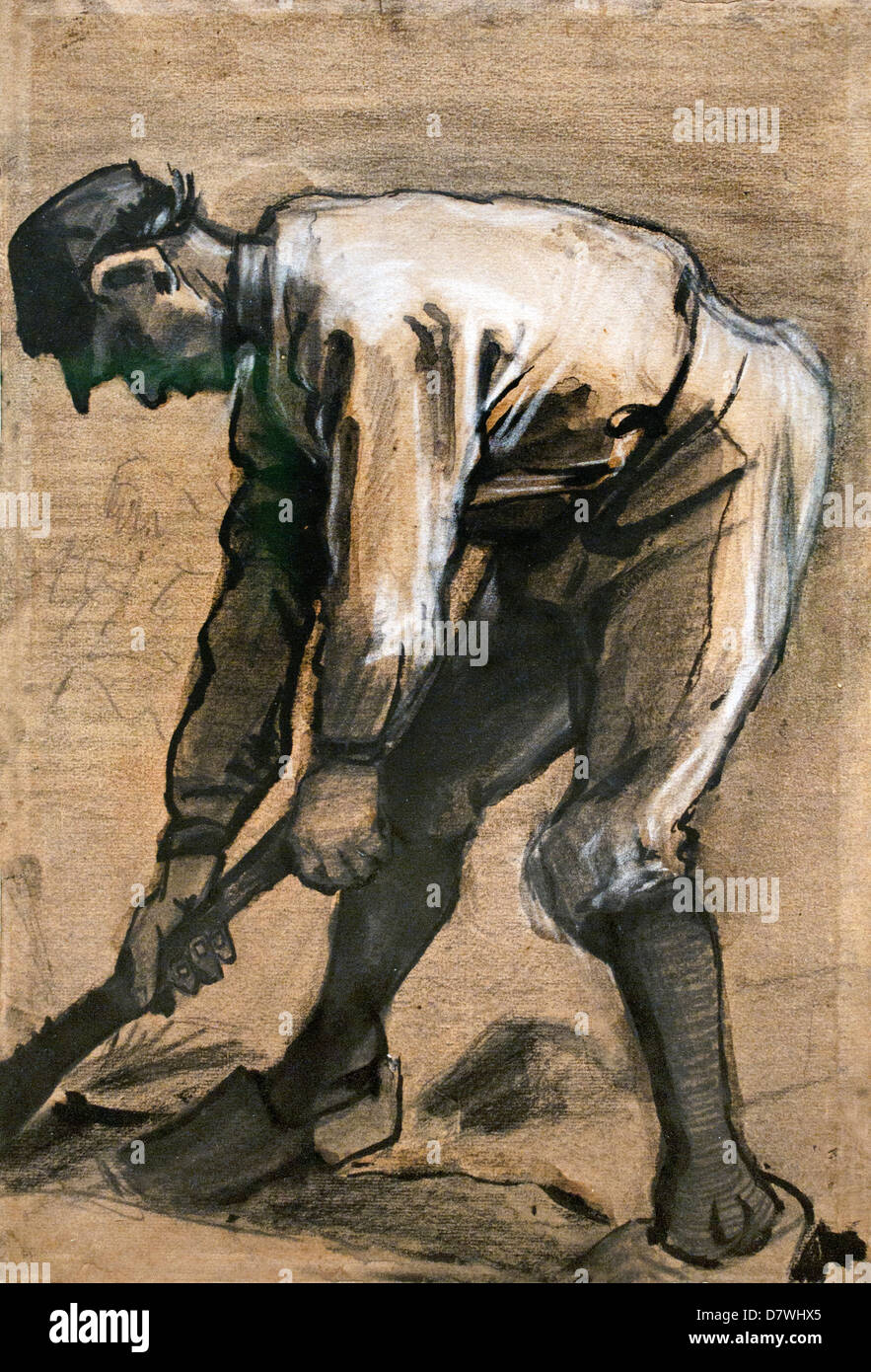 Mann den Boden 1883 Vincent van Gogh 1853-1890 holländischen Niederlanden aufbrechen Stockfoto