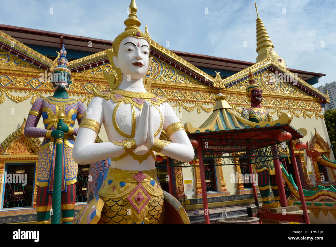 Asien Malaysia Penang Georgetown Chayamangkalaram buddhistischen Tempel Wat Stockfoto