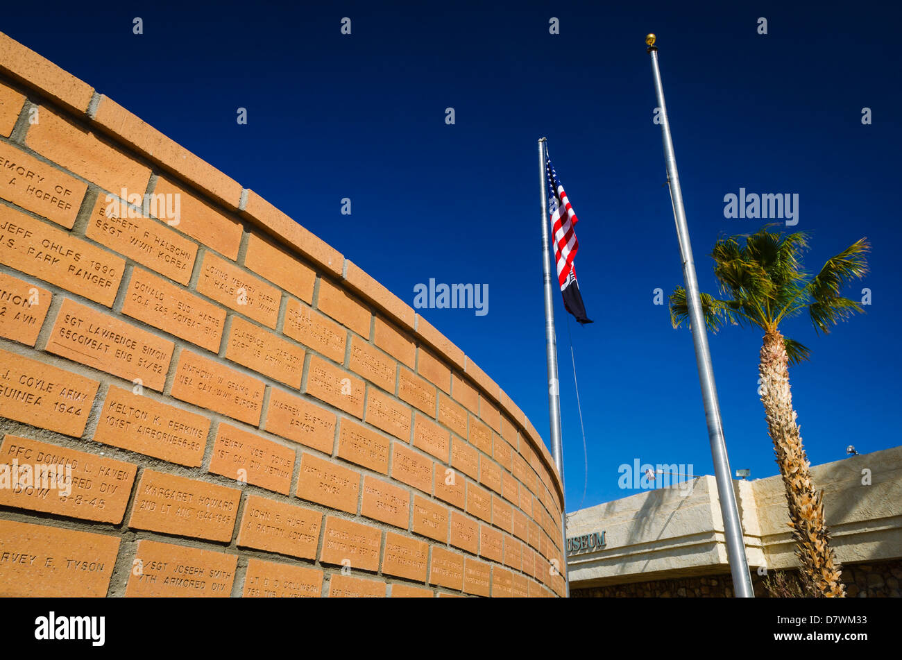 Memorial Wall, General Patton Memorial Museum, Indio, Kalifornien USA Stockfoto