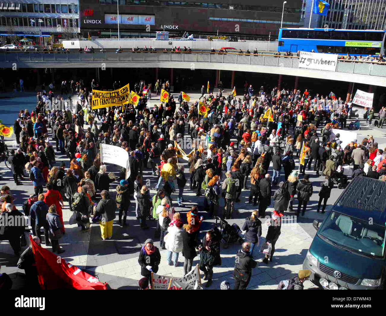 Demonstration gegen den Bergbau am 20. April 2013 in Stockholm, Schweden Stockfoto