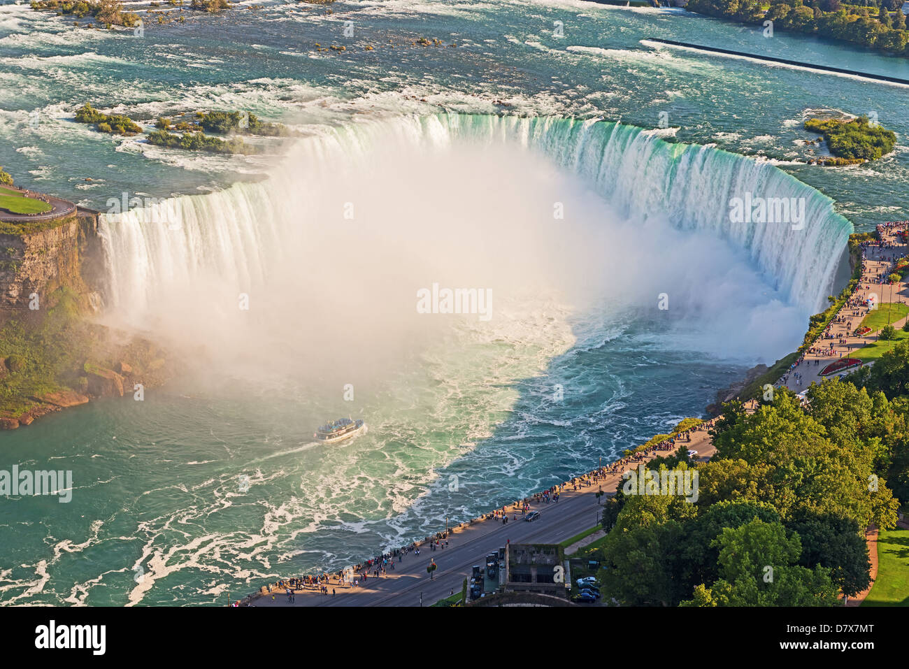 Luftaufnahme der Niagarafälle vom Skylon Tower-Plattformen Stockfoto