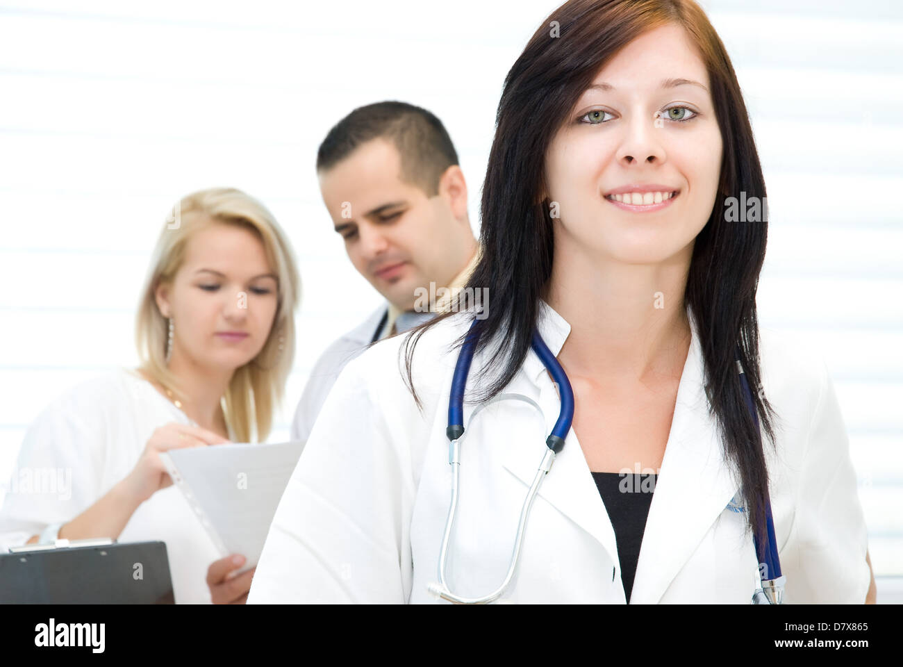 Exklusive Klinikraum, präsentiert einen Überblick über die Arbeit der Ärzte Stockfoto