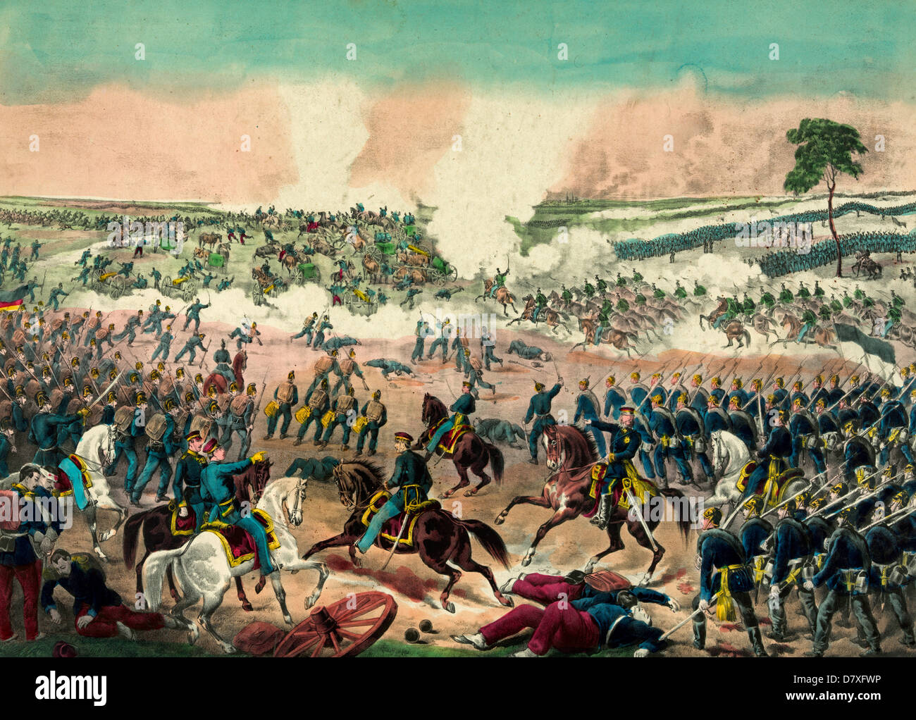 Schlacht von Weißenburg 4. August 1870 während des deutsch-französischen Krieges Stockfoto
