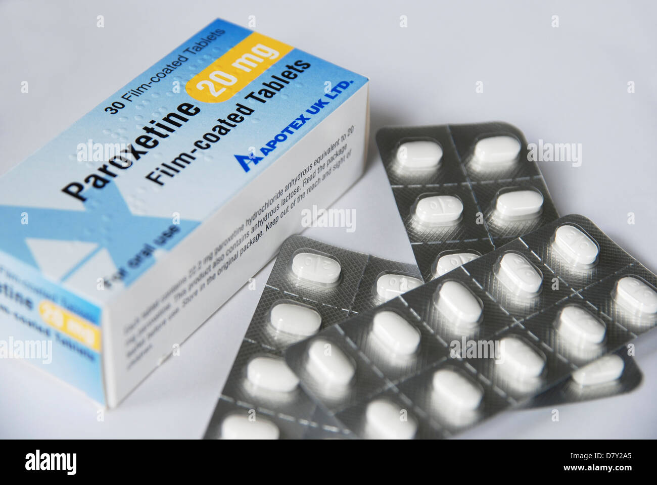 Paroxetin-Tabletten - selektive Serotonin Reuptake Hemmer SSRI zur  Behandlung von depressiver Bedingungen (OCD Stockfotografie - Alamy