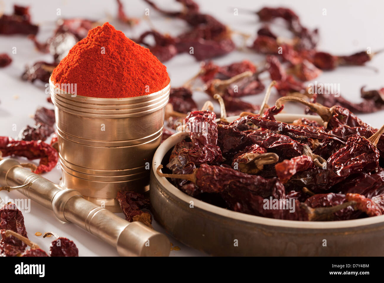Red Chilly-Pulver. Stockfoto