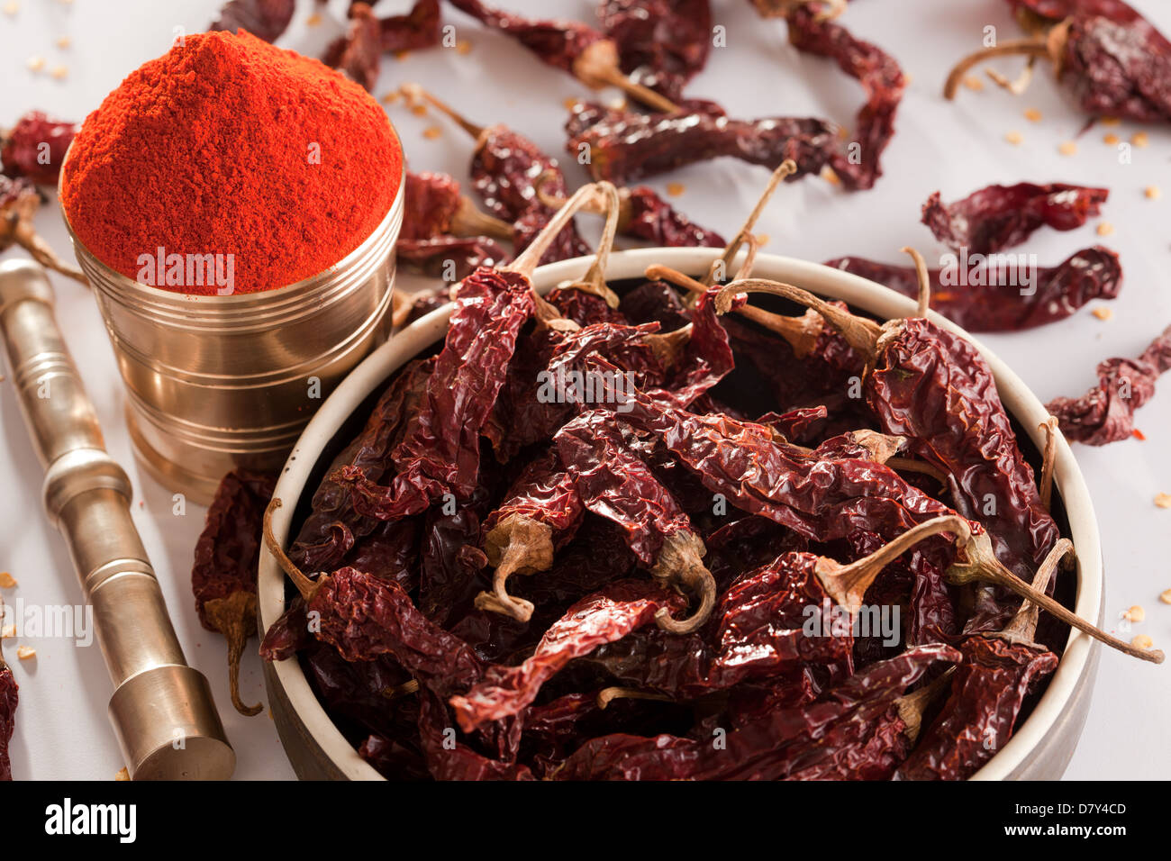 Red Chilly-Pulver. Stockfoto