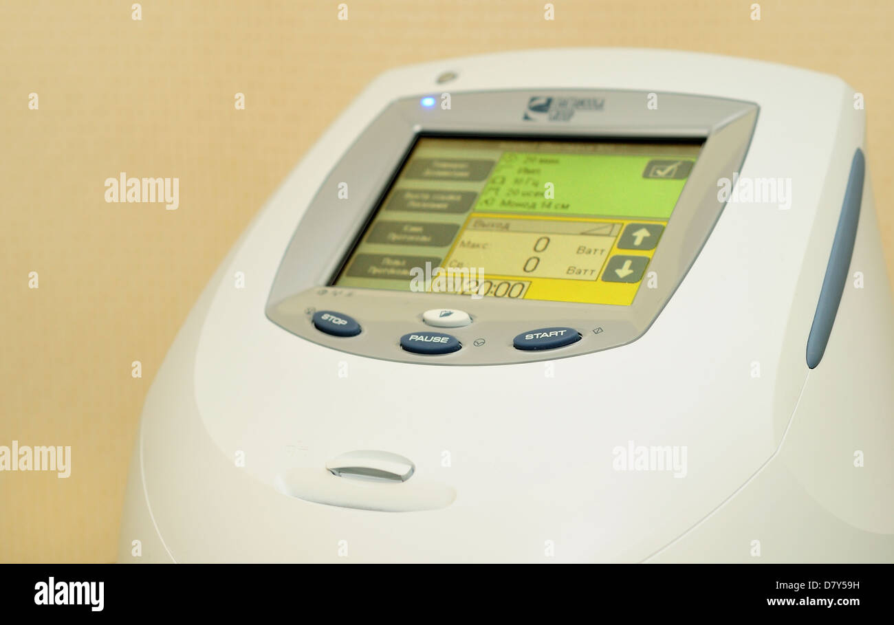 Medizinische Geräte für die Physiotherapie. Stockfoto