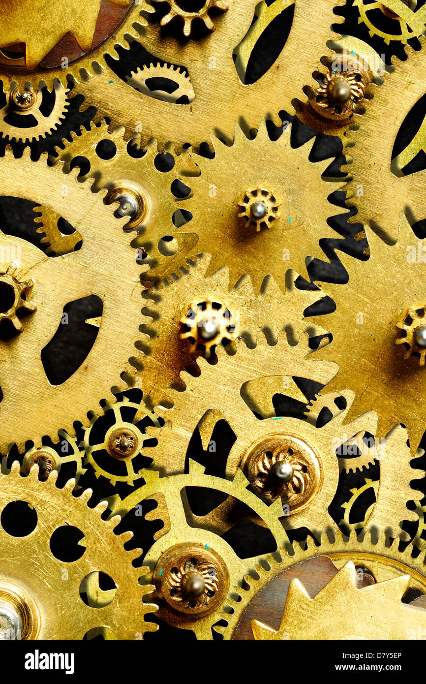 Getriebe auf einem schwarzen Hintergrund... Stockfoto