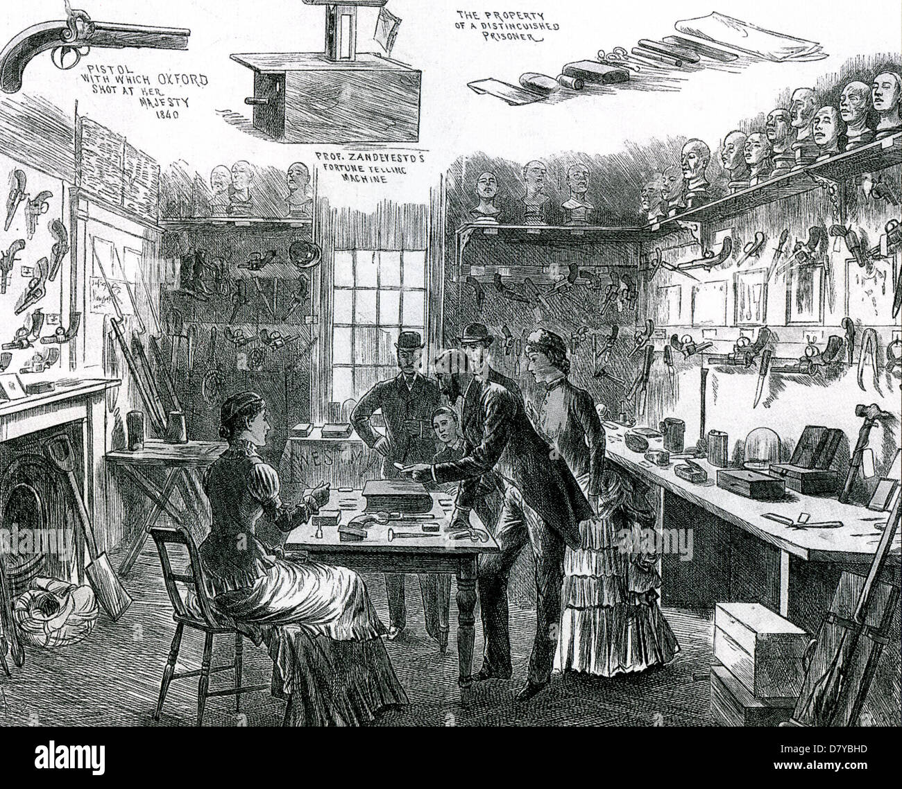 Londoner Polizei BLACK MUSEUM über 1870 Stockfoto