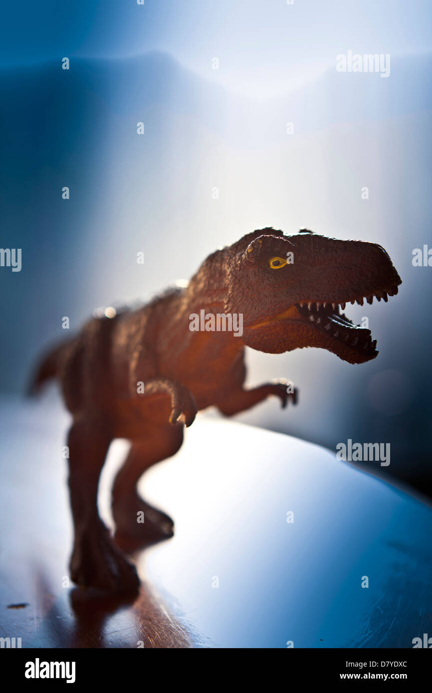 Nahaufnahme von Dinosaurier Spielzeug Stockfoto