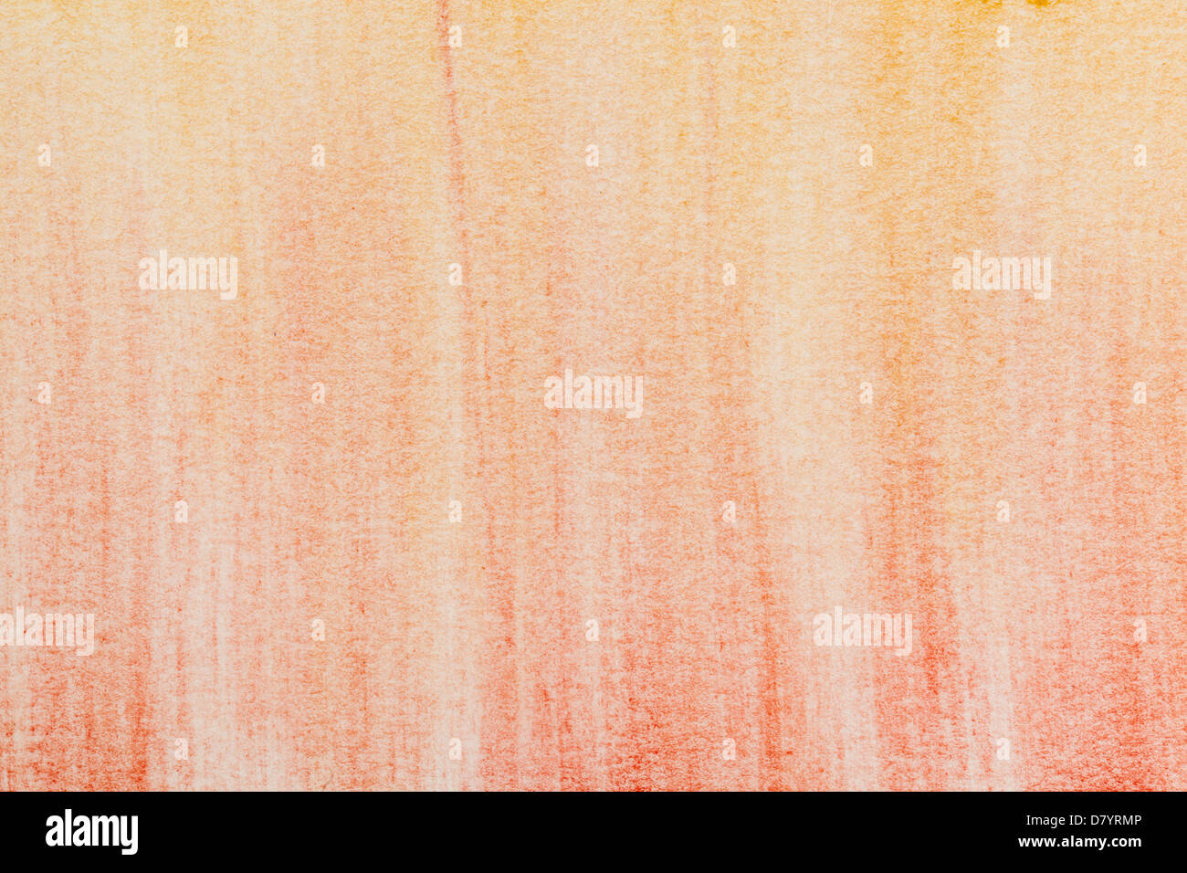 rot, orange und gelb Pastell Textur abstrakt mit vertikalen Flecken auf Aquarellpapier Stockfoto