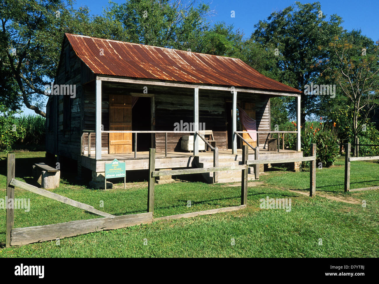 Elk283-3387 Louisiana, Mississippi River Valley, Laura Plantation, 1805, slave-Kabine Stockfoto