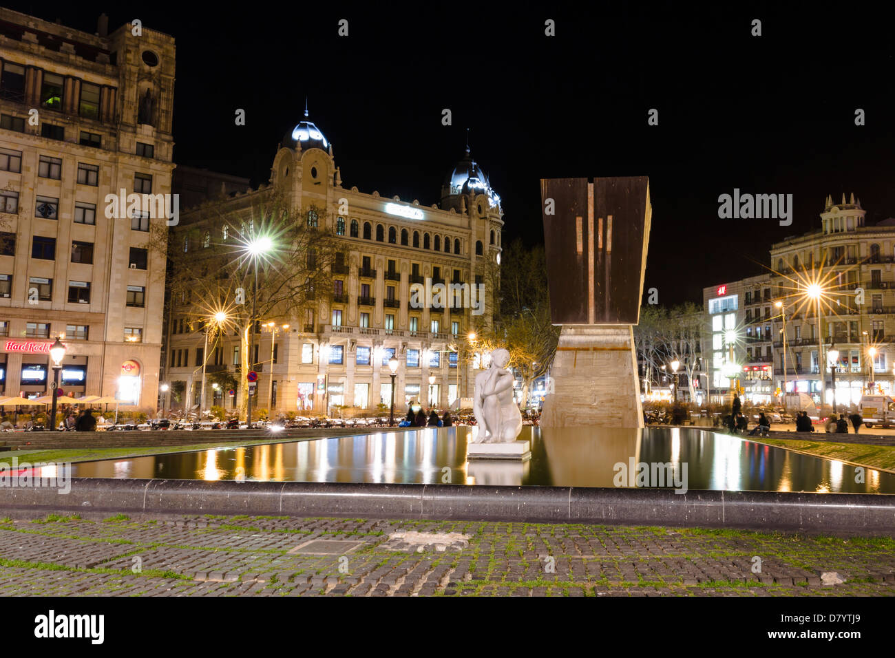 Francesc Macia Denkmal am Plaça de Catalunya, Barcelona Stockfoto