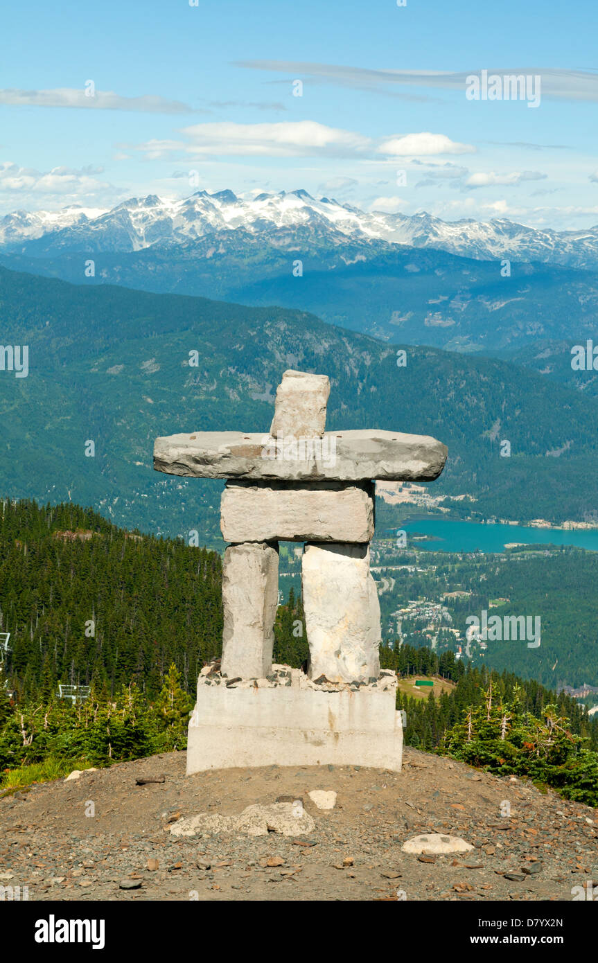 Inukshuk, Whistler Mountain, Britisch-Kolumbien, Kanada Stockfoto