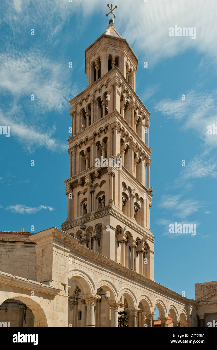 St. Domnius Kathedrale Glockenturm, Split, Kroatien Stockfoto