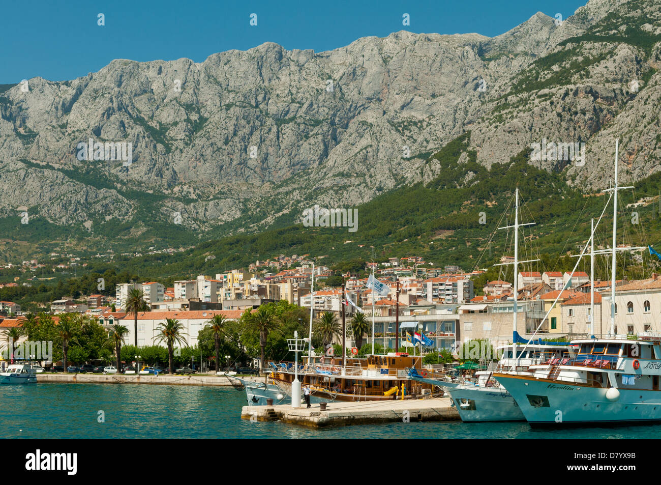 Hafen von Makarska, Kroatien Stockfoto