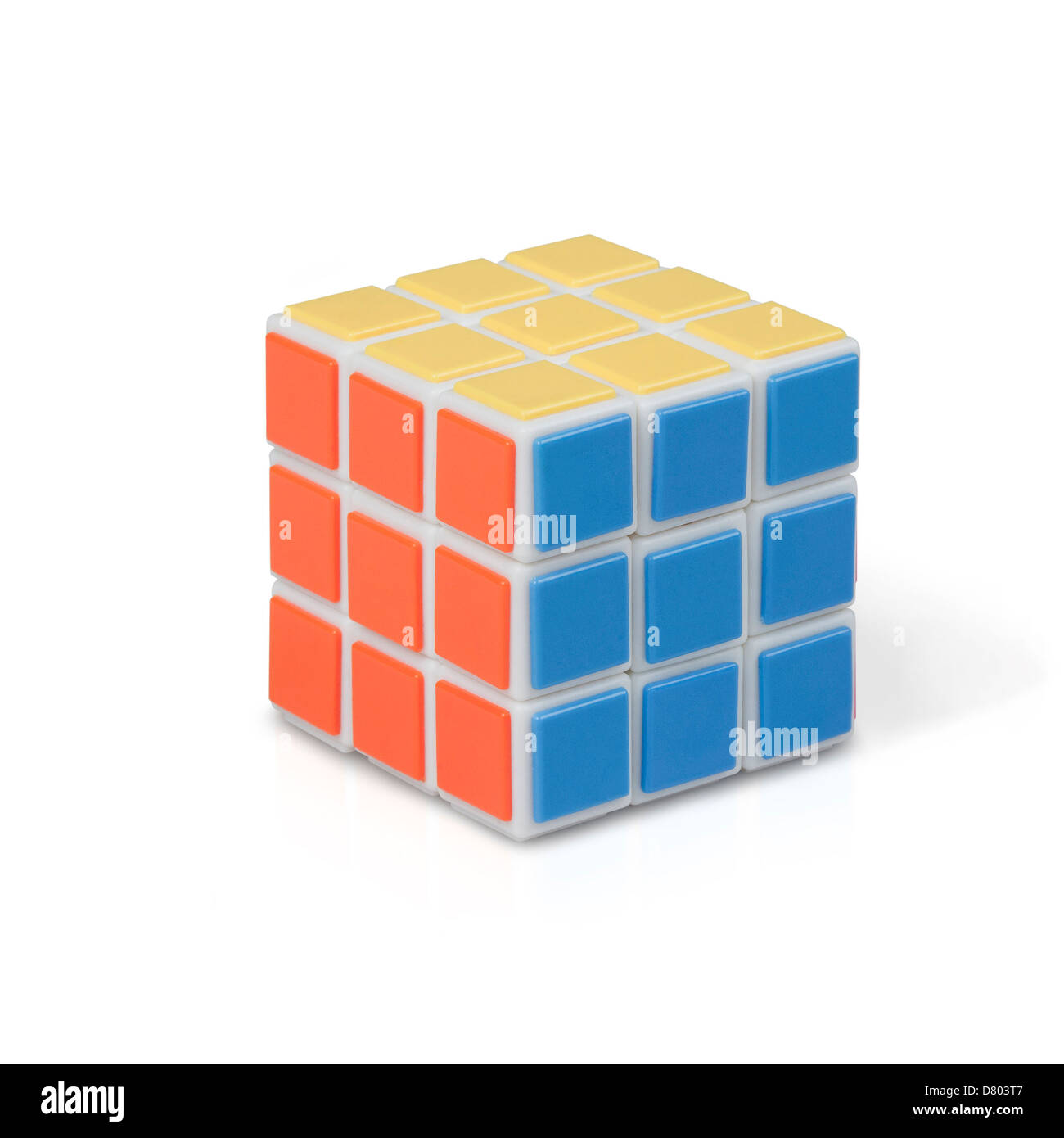 Rubic Cube auf weißem Hintergrund Stockfoto