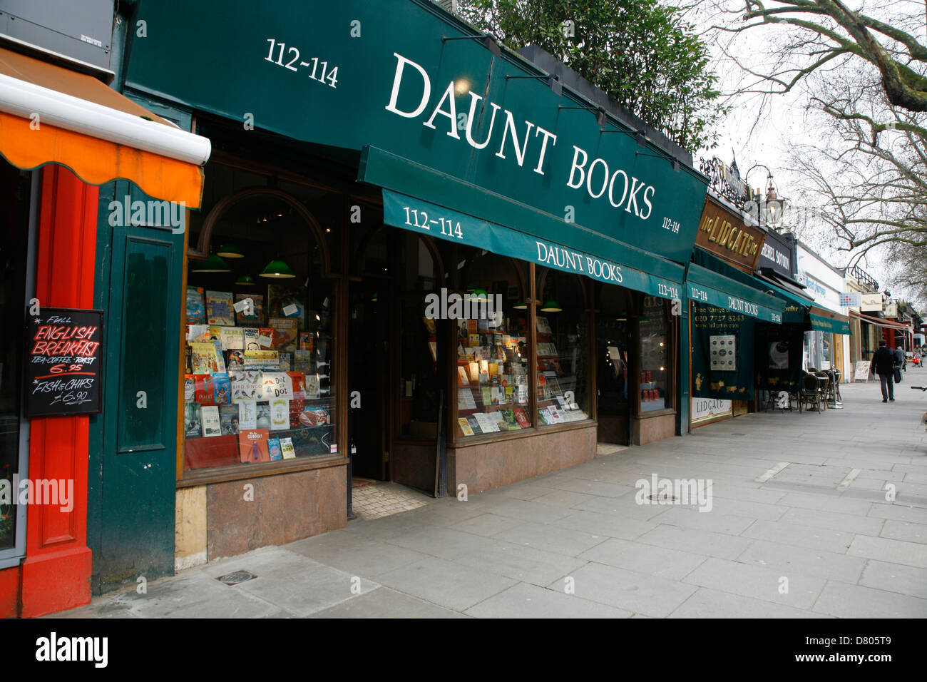 Daunt Books on Holland Park Avenue, Holland Park, London, UK Stockfoto